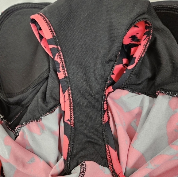 Aqua Green Coral & Black Floral One Piece Swimsuit Size Small Women's F103 - Picture 7 of 11